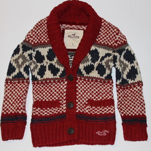 Hollister Sweaters - Vintage Y2K Rare Hollister Cable Knit Chunky Wool Blend Cardigan